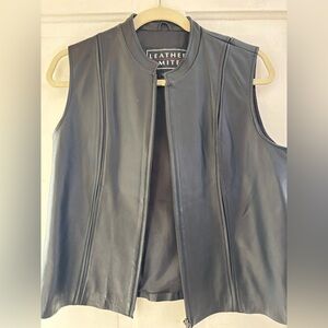 Women's Black Leather Vest by Leather Limited